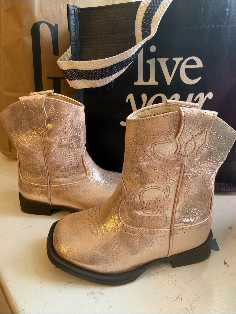 Girls Metallic Pink Cowboy Boots - Kids Western Boot